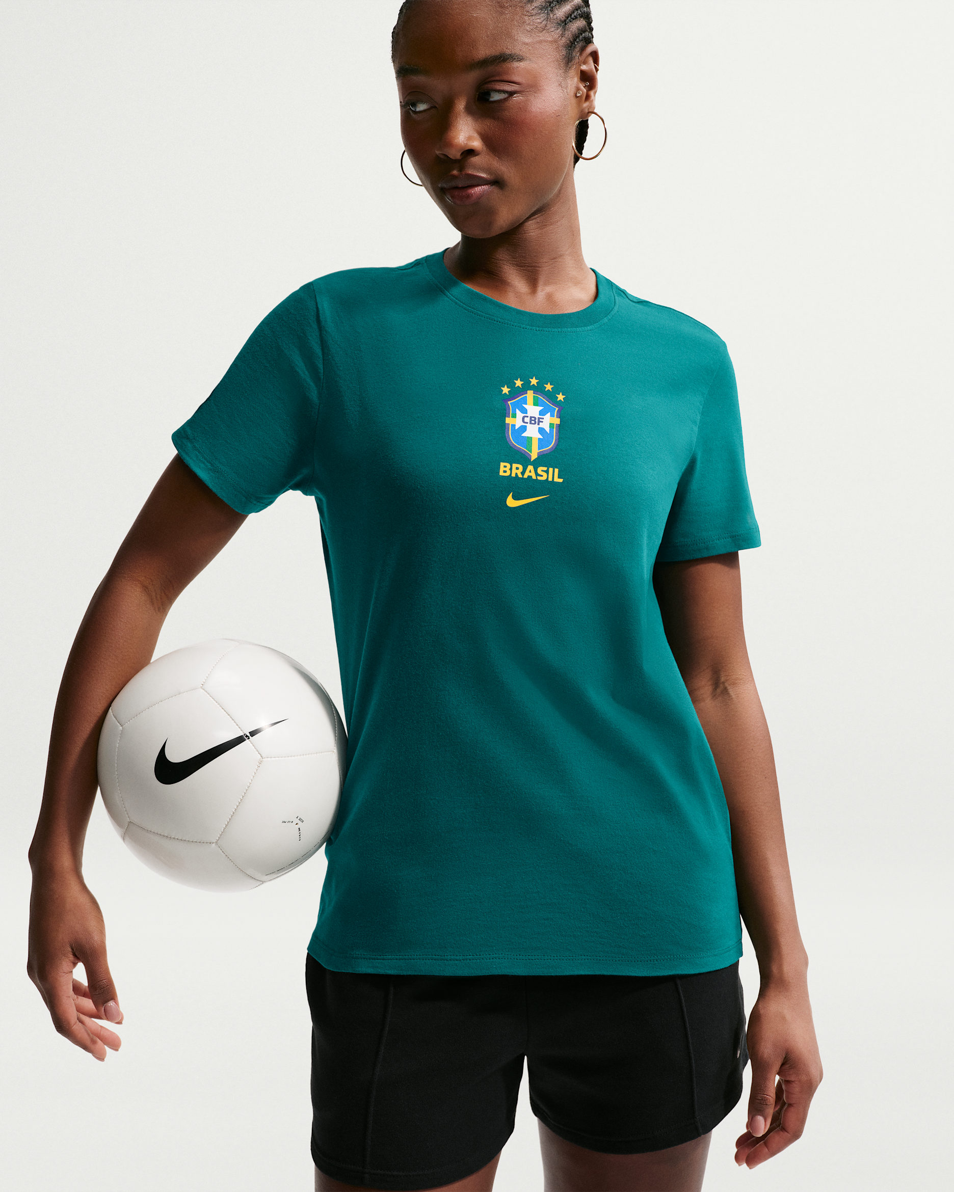 CBF Brazil Brazil ブラジル soccerTシャツ NIKE Nike Jersey Football Soccer FitDry Green Neon XL Men's ウェア